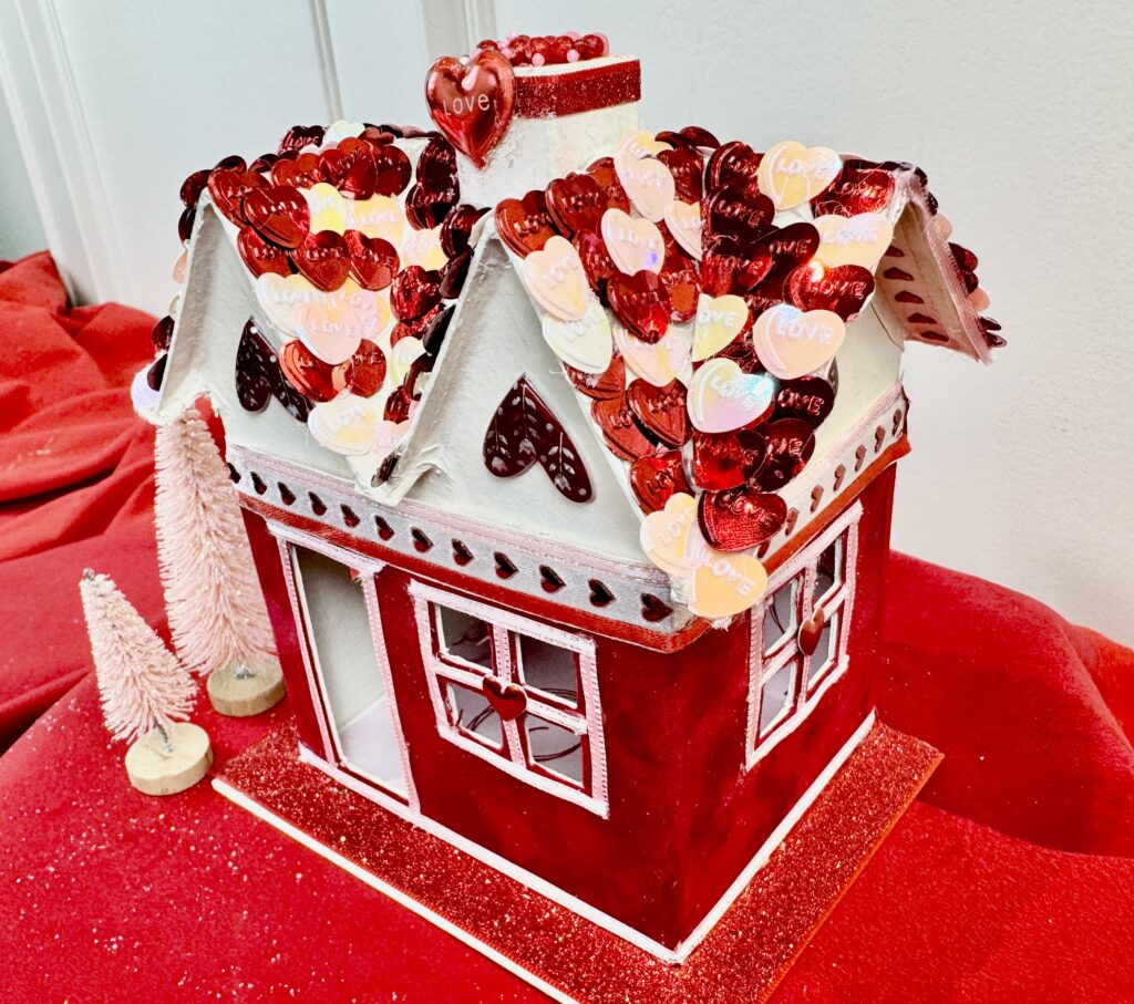 Red Velvet Valentine miniature Putz house 