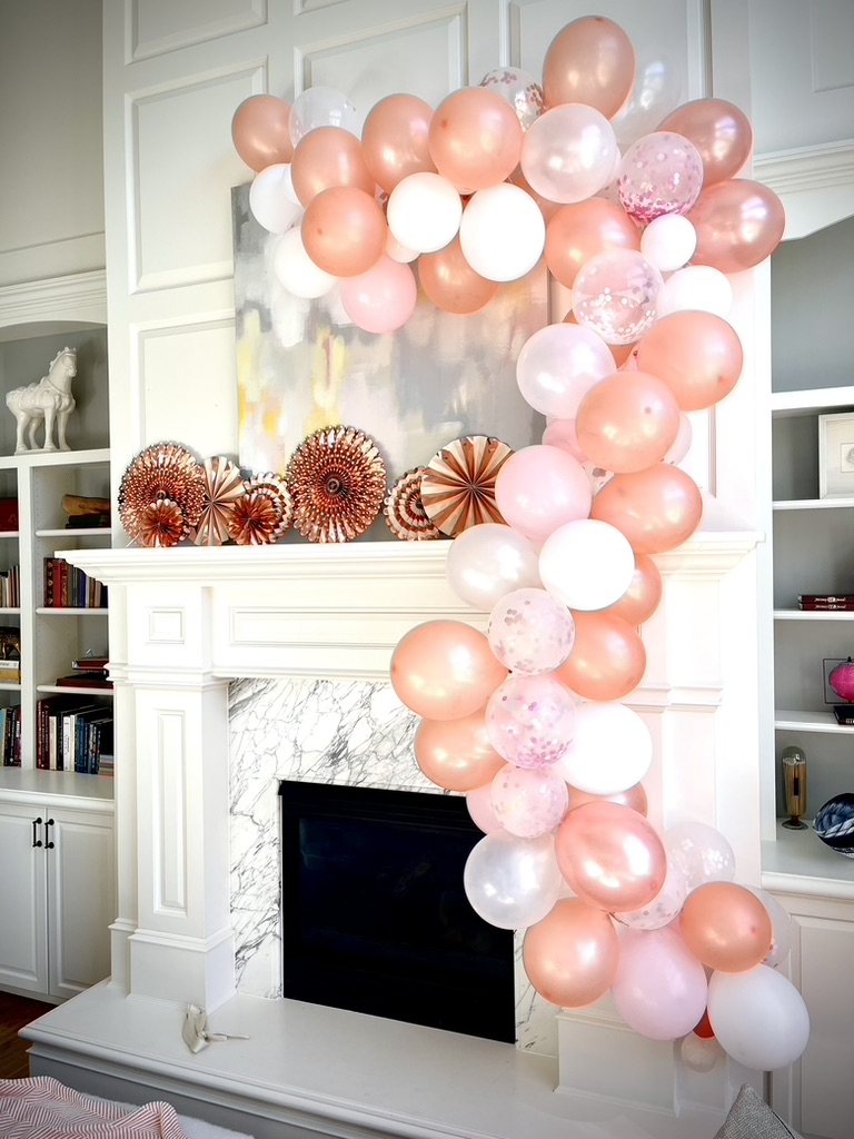 Bridal Shower Balloons in Rose Golds and pinks. 